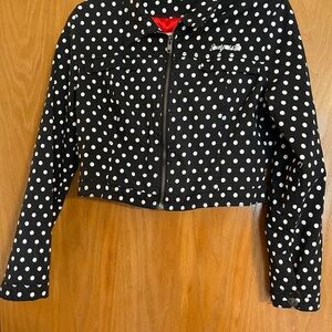 Sourpuss Black and White Polka Dot Cropped Jacket size large (runs small)
